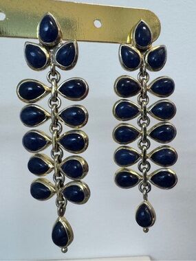 Lapis Lazuli Teardrop Dangle Earrings - Women Jewelry
